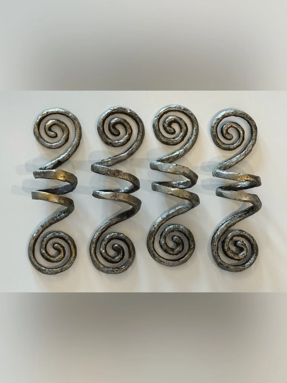 Vintage Pier 1 Imports Metal Scroll Napkin Rings Set of 4